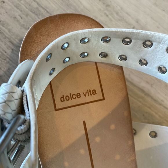 Free People Dolce Vita Panko Stud Sandals Strappy White Leather US 9 NWOB - Picture 9 of 11